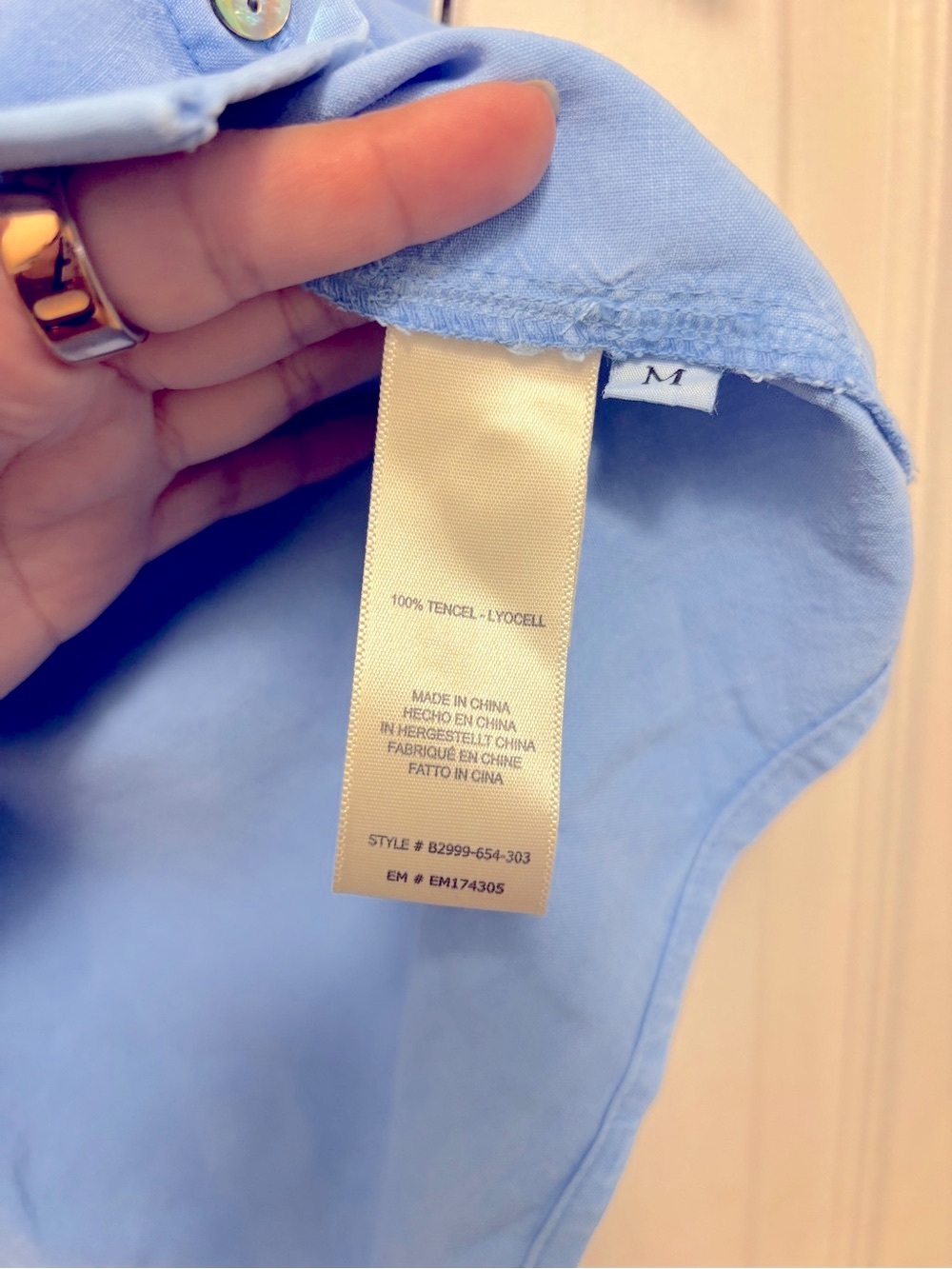 NWT Bella Dahl Short Sleeve Pocket Button Down in Tidal Blue - Picture 8 of 8